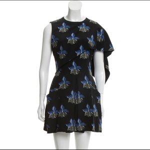 FENDI Size S 100% Silk Floral Ruffle Mini Dress